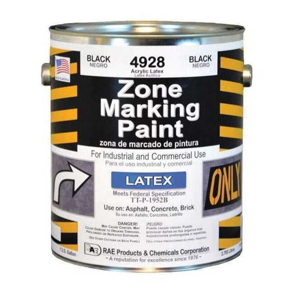 Rae Traffic Zone Marking Paint, 1 gal., Black, Latex Acrylic -Based 4928-01