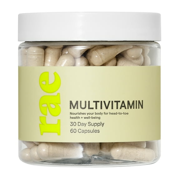 Rae Wellness Multivitamin for Women, with Vitamin A, C, D, E, B6 & B12, Niacin, Biotin, Zinc, Ashwagandha, Support for Whole Body, 60ct