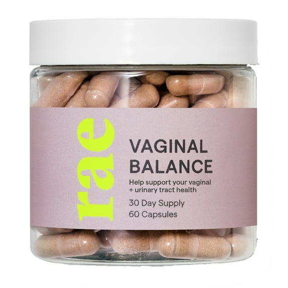Rae Wellness Vaginal Balance with Probiotics & Cranberry, for Vaginal PH & Urinary Tract Health, 60ct