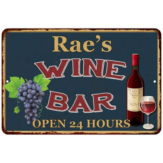 Rae's Green Wine Bar Wall Decor Kitchen Gift 8x12 Metal 108120043035