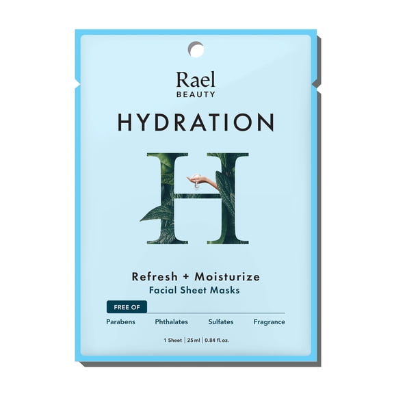 Rael Beauty Hydration Facial Sheet Mask for Dry Skin, Refresh and Moisturize, 1 Count