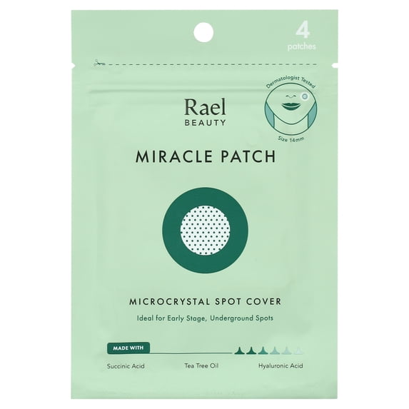 Rael Beauty Microcrystal Blemish Healing Spot Cover Patch Treatment for All Skin Types, 4 Count
