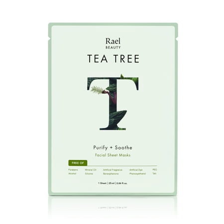 Rael Beauty Tea Tree Purifying Facial Sheet Mask, 1ct