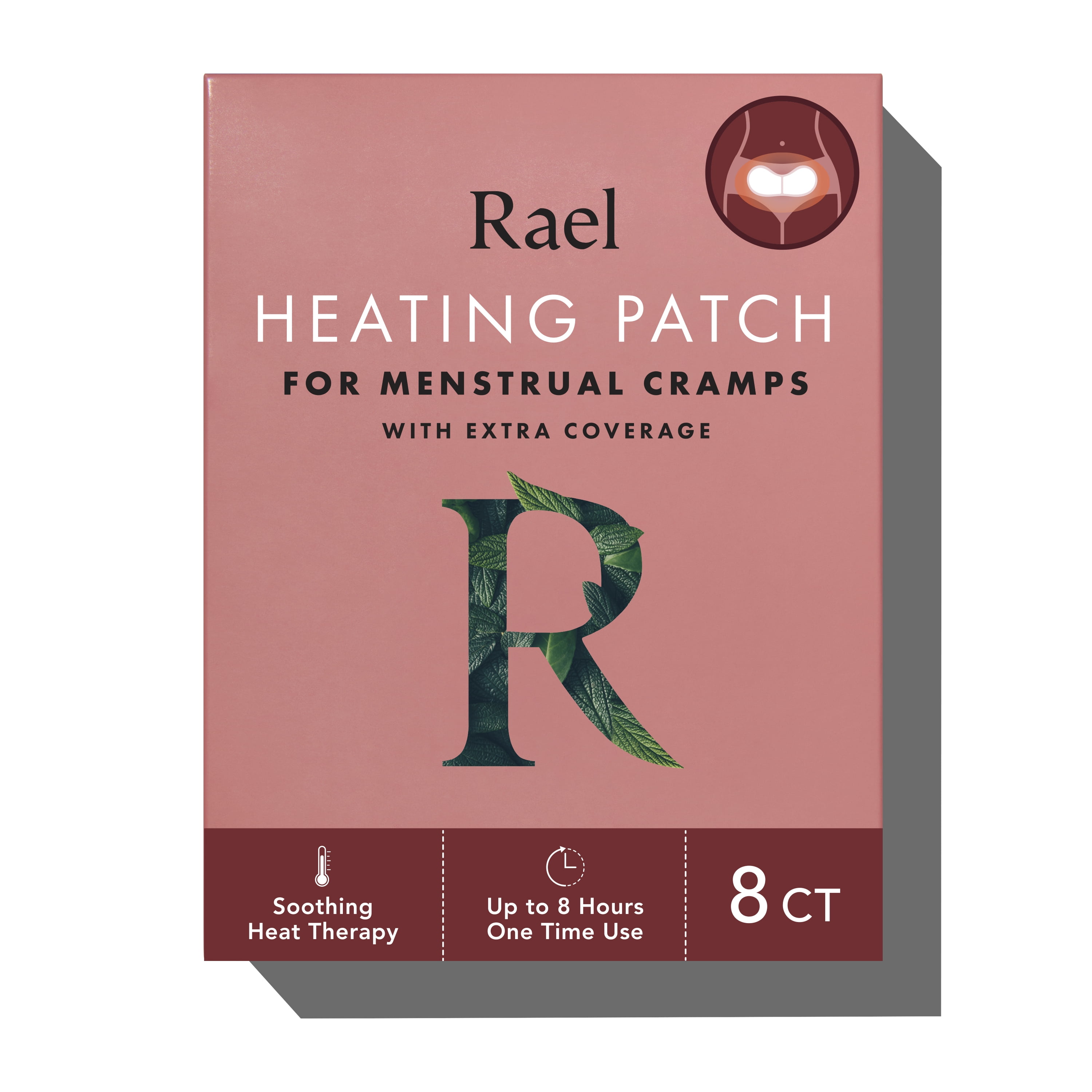 Rael Maximum Coverage XL Heating Patch for Period Cramps, 8 Ct