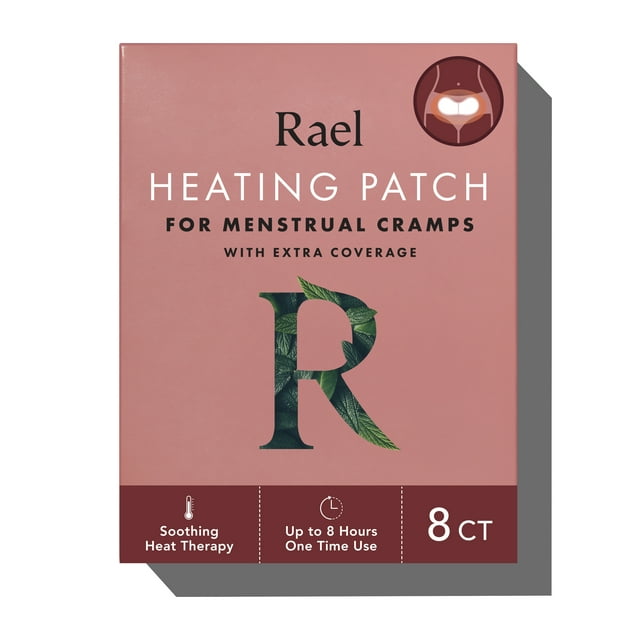 Rael Maximum Coverage XL Heating Patch for Period Cramps, 8 Ct