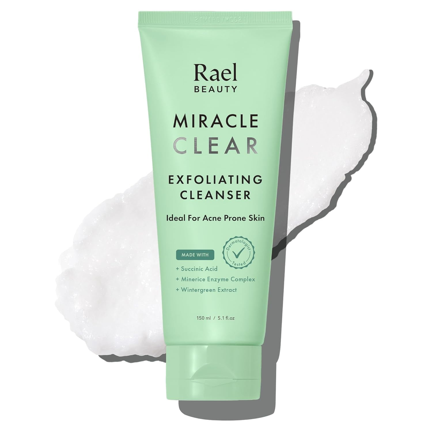 Rael Miracle Clear Exfoliating Cleanser Foam for Acne-Prone Skin, 5.1