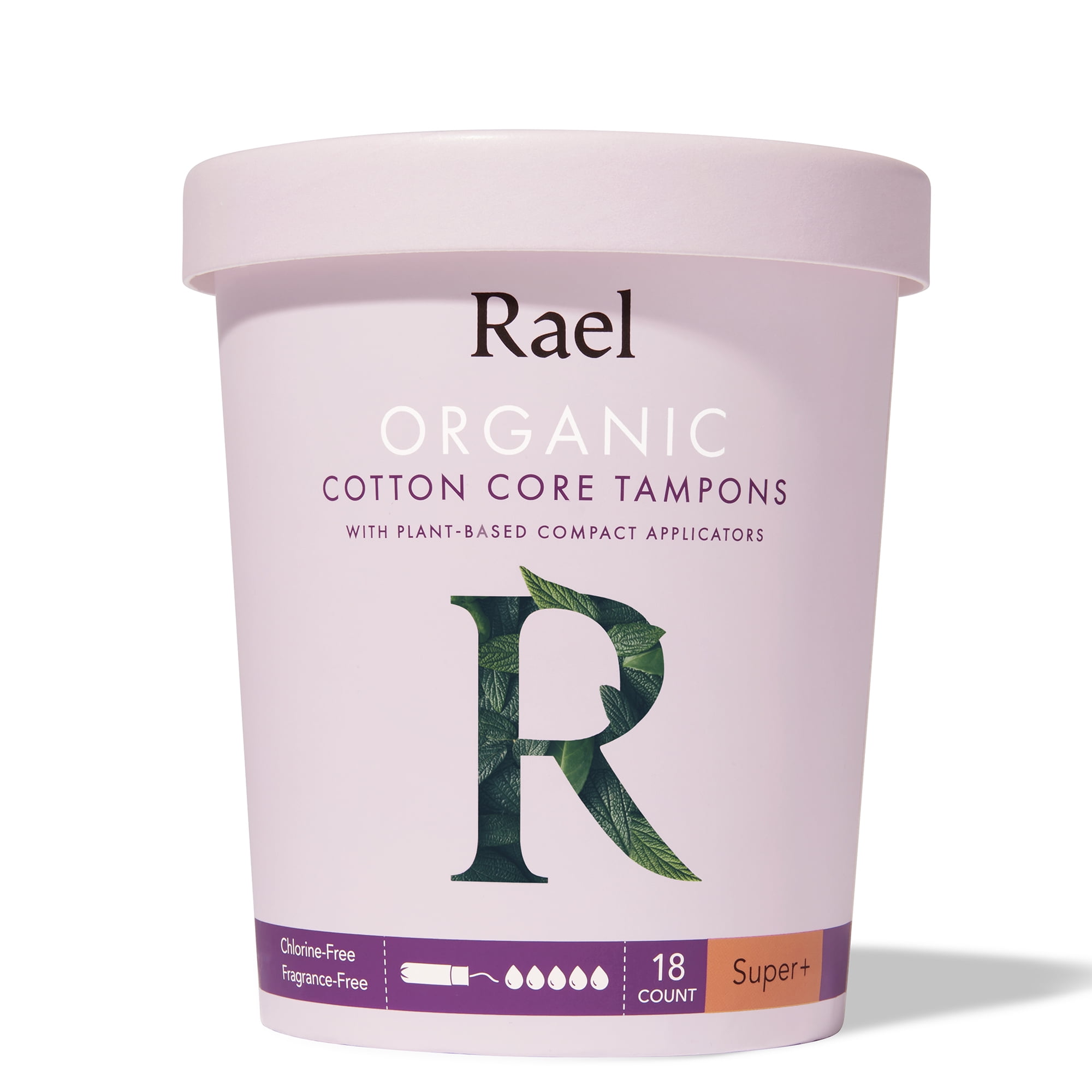 Rael Organic Cotton Super Plus Tampons with Compact Applicators