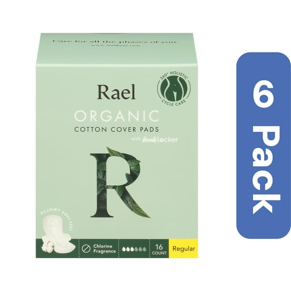 Rael Regular Organic Pads 16 ea (Pack Of 6)