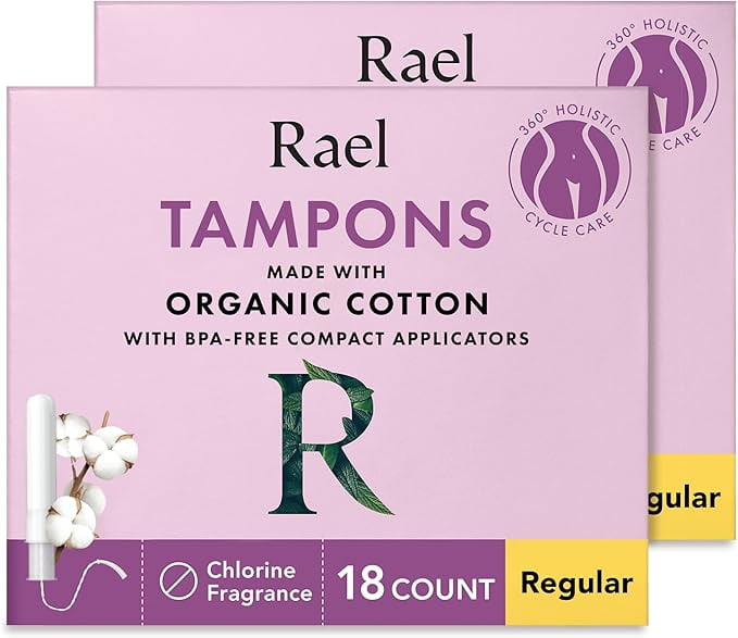 Rael Tampons, Compact Applicator Tampon Made with Organic Cotton