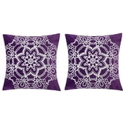 Raelynn Purple Abstract Polyester 20 in. x 20 in. Throw Pillow Set of 2