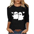 thumbnail image 1 of Raeneomay 3/4 Length Sleeve Womens Tops Fashion Tees Casual CrewNeck Loose T Shirt Ladies Tops Blouses Shirts, 1 of 5