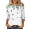 thumbnail image 1 of Raeneomay 3/4 Length Sleeve Womens Tops Women Fashion Printed T-Shirt Blouse Round Neck Casual Tops, 1 of 6
