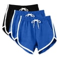 thumbnail image 1 of Raeneomay 3 Pack Women's Cotton Athletic Style Pajama Shorts, Soft Comfy Dolphin Hem Elastic Waist Drawstring Lounge Sleep Shorts with Pockets Plus Size Summer PJ, 1 of 7