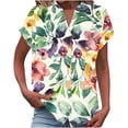 thumbnail image 1 of Raeneomay Button Down Shirts Loose Summer Tops for Women Women's Short Sleeved Fashionable Printed T-Shirt Cardigan Loose and Women's Summer Casual Shirt Top, 1 of 4