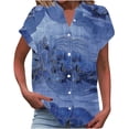 thumbnail image 1 of Raeneomay Button Down Shirts Loose Summer Tops for Women Women's Short Sleeved Fashionable Printed T-Shirt Cardigan Loose and Women's Summer Casual Shirt Top, 1 of 4
