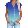 thumbnail image 1 of Raeneomay Button Sown Shirts for Women Tops Fashion Solid Button Shirt Female V Neck Loose T-Shirt Blouse, 1 of 6