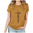 thumbnail image 1 of Raeneomay Casual Plus Size Tunics Tops Women's 2024 Spring and Summer Fashion Easter Print Pattern Round Neck Short Sleeved T-Shirt Top/Shirt, 1 of 6