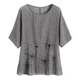 thumbnail image 1 of Raeneomay Casual Plus Size Tunics Tops Women's Fashion Tees Casual Crew Neck Short Sleeve Loose T Shirt Ladies Tops Blouses Shirts, 1 of 6