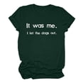 thumbnail image 1 of Raeneomay Casual Tops Oversized T Shirts Women's Funny Letter Printed Pattern Casual Fashion Soild Color Short Sleeve Tops Blouse, 1 of 6