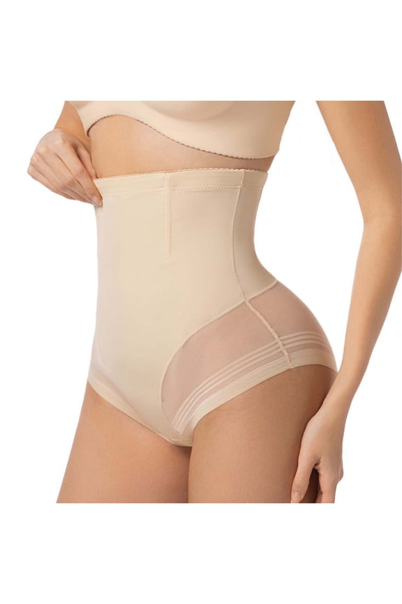 Extra High Waist Shapewear Briefs, Tummy Control Hip Lift Seamless Invisible Panties Sheer Mesh Ice Silk No-show Underwear
