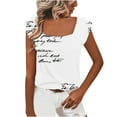 thumbnail image 1 of Raeneomay Ladies Graphic Tees Womens Tops Women's Casual Printed Short-Sleeved Neck Tops Blouse, 1 of 6
