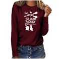thumbnail image 1 of Raeneomay Long Sleeve Shirts Oversize Women Tops Casual Fashion CrewNeck Pullover Round-Neck Printing T-Shirt, 1 of 4