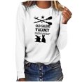 thumbnail image 1 of Raeneomay Long Sleeve Shirts Oversize Women Tops Casual Fashion CrewNeck Pullover Round-Neck Printing T-Shirt, 1 of 4