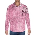 thumbnail image 1 of Raeneomay Long Sleeve Shirts for Men Printed Long Sleeved Button Up Lapel Top, 1 of 5