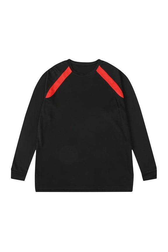 Long Sleeve Shirts for Men Solid Color Casual Fitness Sport Permeability Round Neck Long Sleeve Blouse