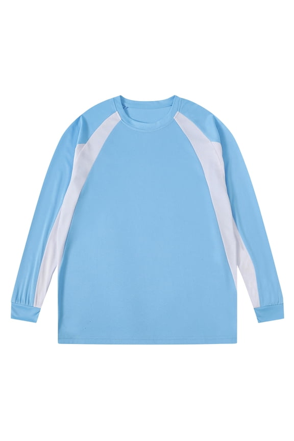 Long Sleeve Shirts for Men Solid Color Casual Fitness Sport Permeability Round Neck Long Sleeve Blouse