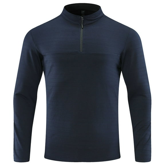 Raeneomay Long Sleeve Shirts for Men Sport Lightweight Breathable Solid Color Round Collar Long Sleeve Tops