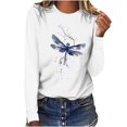 thumbnail image 1 of Raeneomay Long Sleeve Shirts for Women Casual Fashion Long-Sleeve CrewNeck Pullover Round-Neck Printing T-Shirt Tops, 1 of 4