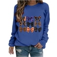 thumbnail image 1 of Raeneomay Long Sleeve Shirts for Women Fashion CrewNeck Printing Loose Round-Neck Hoodless Pullover Tops, 1 of 6