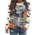thumbnail image 1 of Raeneomay Long Sleeve Shirts for Women Ladies' Winter Halloween Round Neck Hooded Long Sleeved SweatShirt Top, 1 of 5