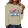 thumbnail image 1 of Raeneomay Long Sleeve Shirts for Women Women's Casual Fashions Solid Color Blouse Round Neck Tops T-Shirt, 1 of 4
