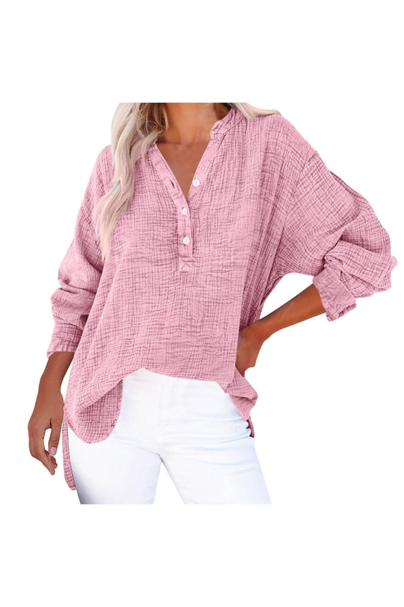 Long Sleeve Shirts for Women Women's Loose Long Sleeve Round Neck T-Shirt Bottoming Top