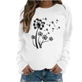 thumbnail image 1 of Raeneomay Long Sleeve Shirts for Women Womens Casual Long Sleeved Round Neck Hooded Printed Shoulder SweatShirt, 1 of 1
