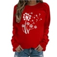 thumbnail image 1 of Raeneomay Long Sleeve Shirts for Women Womens Casual Long Sleeved Round Neck Hooded Printed Shoulder SweatShirt, 1 of 4