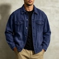 thumbnail image 1 of Raeneomay Men's Denim Jacket - Long Sleeve Collared Multi Pocket Outerwear S-XXL, 1 of 4