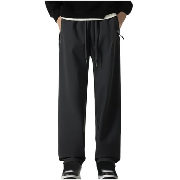 Raeneomay No Boundaries All Gender Washed Cargo Pants Fashionable Men's Solid Color Casual Elastic Lace Up Straight Leg Sports Pants