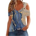 thumbnail image 1 of Raeneomay Off Shoulder Tops for Women Women Summer Sexy T-Shirt Cold Shoulder Pullover Blouse V-Neck Short Sleeve Print Tops, 1 of 5