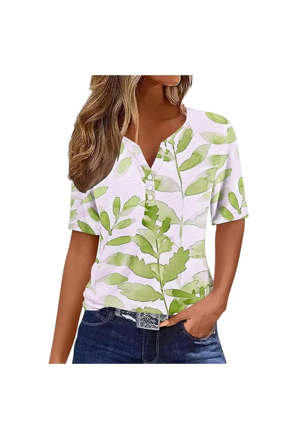 Oversized T Shirts Casual Tops Women Sexy Plus Size Tops V-Neck Blouse Short Sleeve Blouse Mock Pocket