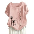 thumbnail image 1 of Raeneomay Oversized T Shirts Fashion Woman Rounk Neck Short Sleeve Blouse T-Shirt Printing Loose Tops, 1 of 4