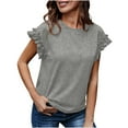 thumbnail image 1 of Raeneomay Oversized T Shirts Summer New Ruffle Fashion Sweet and Fresh Versatile Top T-Shirt, 1 of 3