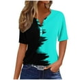 thumbnail image 1 of Raeneomay Oversized T Shirts for Women Summer Tops for Women Vacation Trendy V Neck Short Sleeve Shirts Casual Loose Spring Vintage Floral Print Comfy Tunic Clothes, 1 of 5