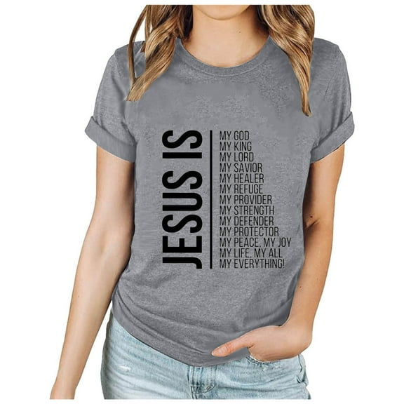 Raeneomay Oversized T Shirts Women's 2024 Spring and Summer Fashion Easter Print Pattern Round Neck Short Sleeved T-Shirt Top/Shirt