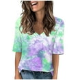thumbnail image 1 of Raeneomay Oversized T Shirts for Women 2024 Fashion Tees Casual V-Neck Loose Cute T Shirt 1/2 Sleeve Ladies Top, 1 of 4