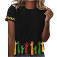 thumbnail image 1 of Raeneomay Oversized T Shirts for Women Casual Black Slave Liberation Day Printed Round Neck Short Sleeved T-Shirt Top, 1 of 4