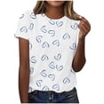 thumbnail image 1 of Raeneomay Oversized T Shirts for Women Casual Letter Print Pullover Short Sleeve T-Shirt Tops Shirt, 1 of 6