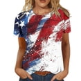 thumbnail image 1 of Raeneomay Oversized T Shirts for Women Casual Summer Independence Day Printed Short Sleeve Shirt Tops Blouse, 1 of 6